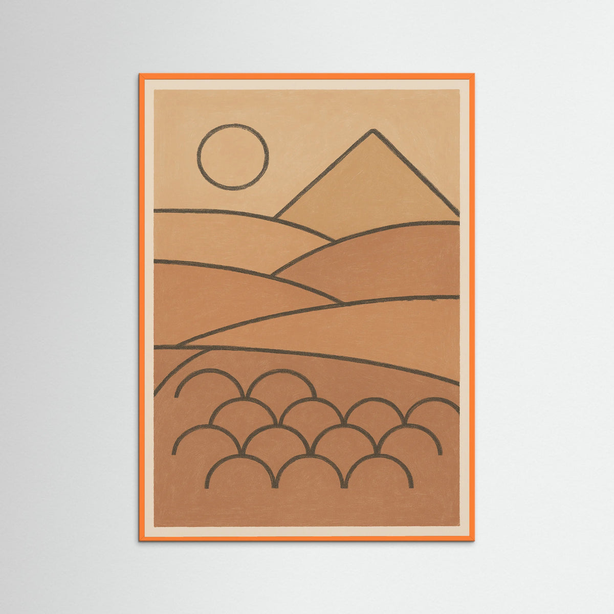 Orange Wood Abstract Figure
