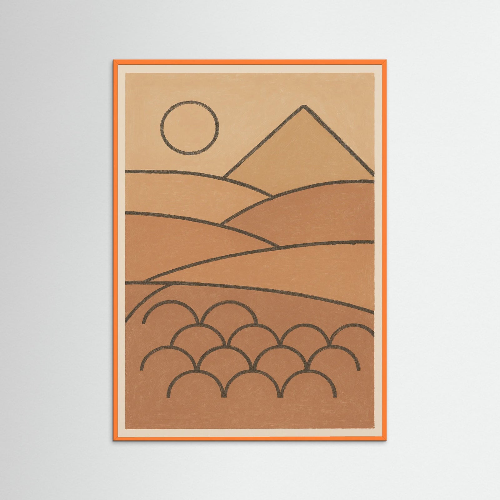 Orange Wood Abstract Figure