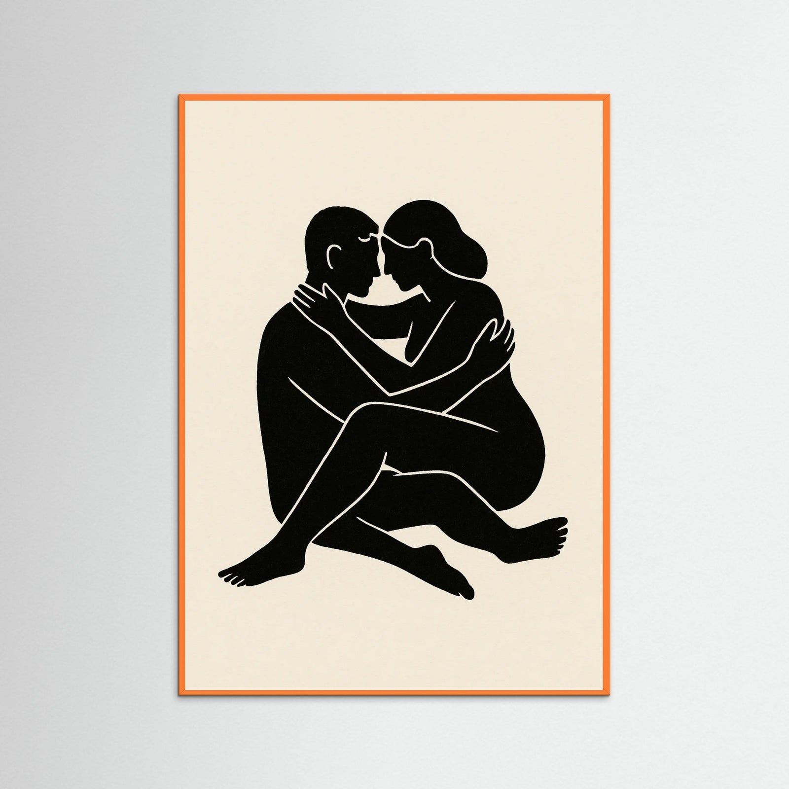 Orange Wood Abstract Figure