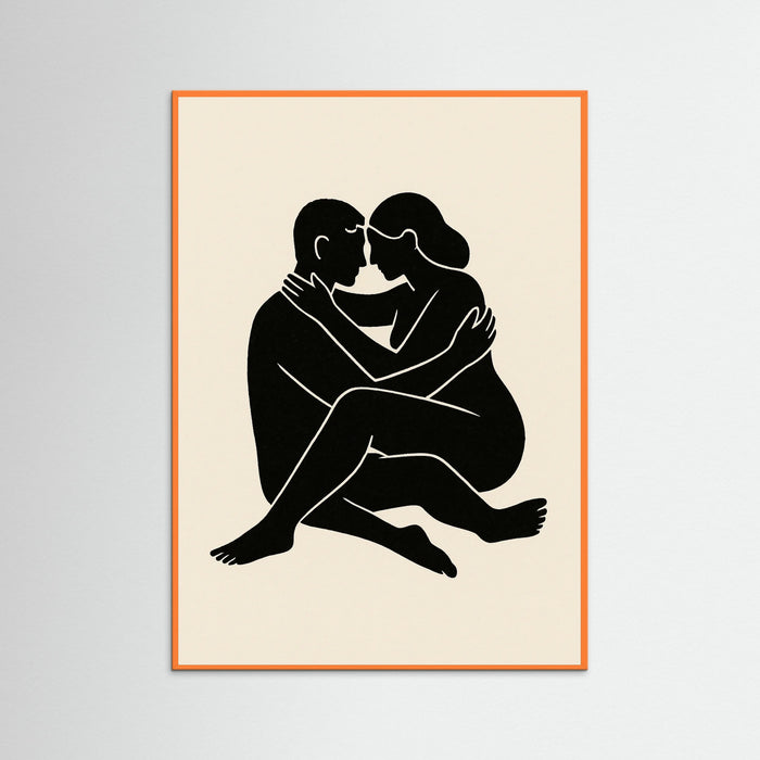Orange Wood Abstract Figure