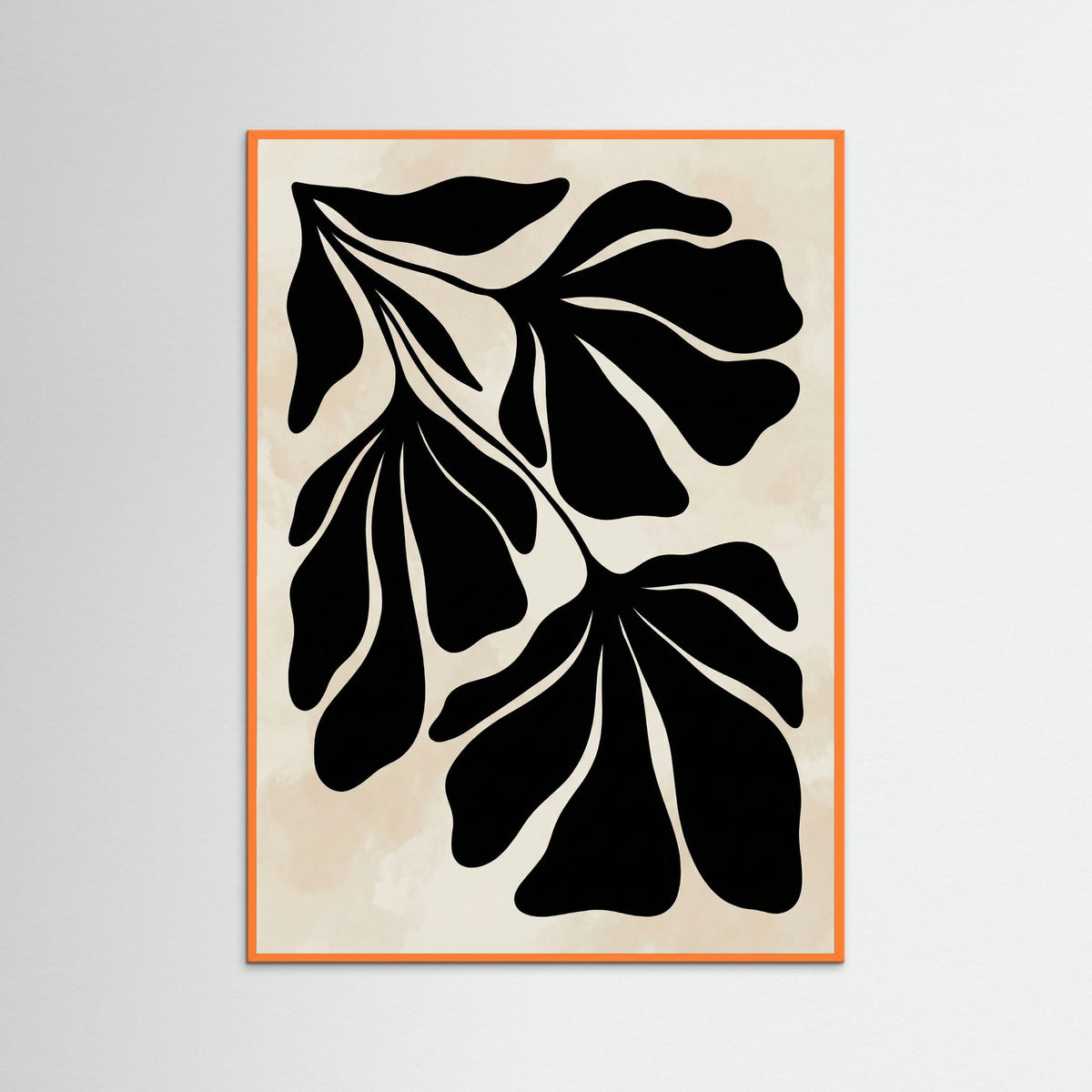 Orange Wood Abstract Flora