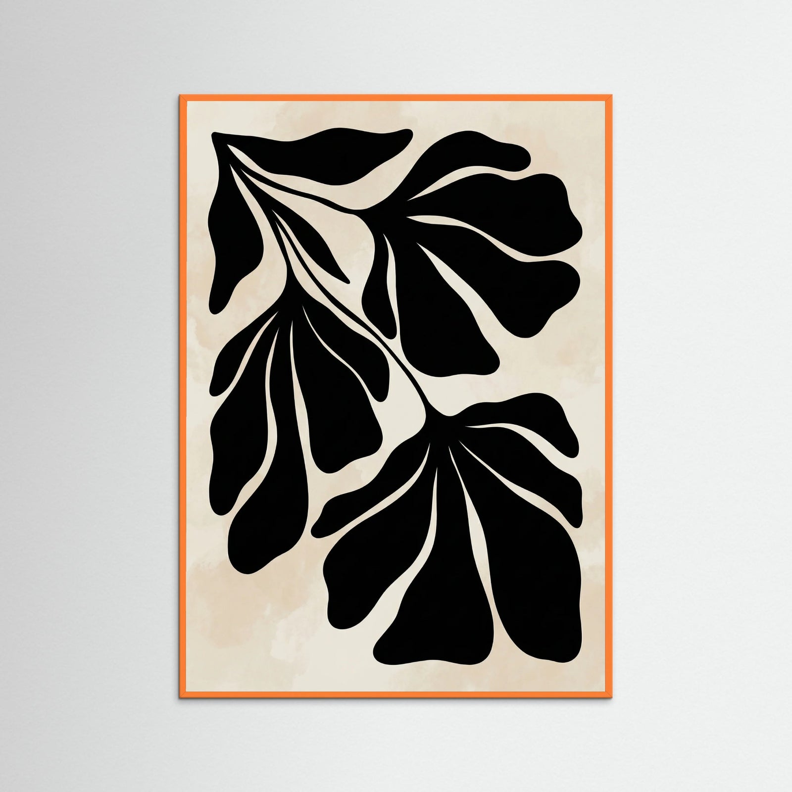 Orange Wood Abstract Flora