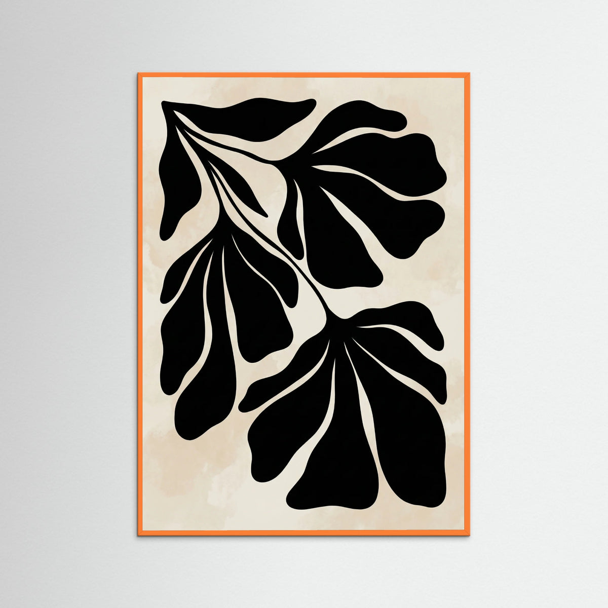 Orange Wood Abstract Flora