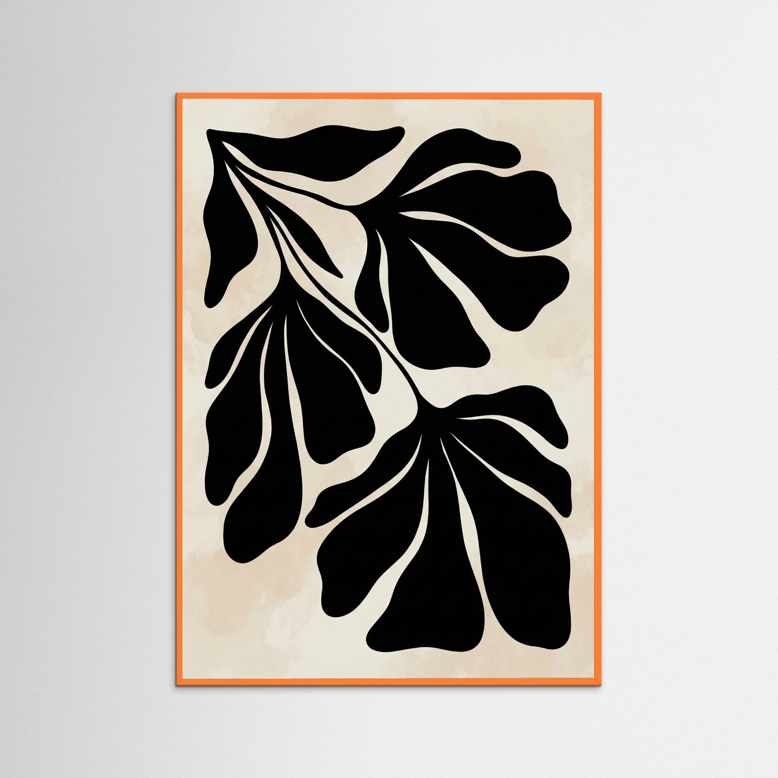 Orange Wood Abstract Flora