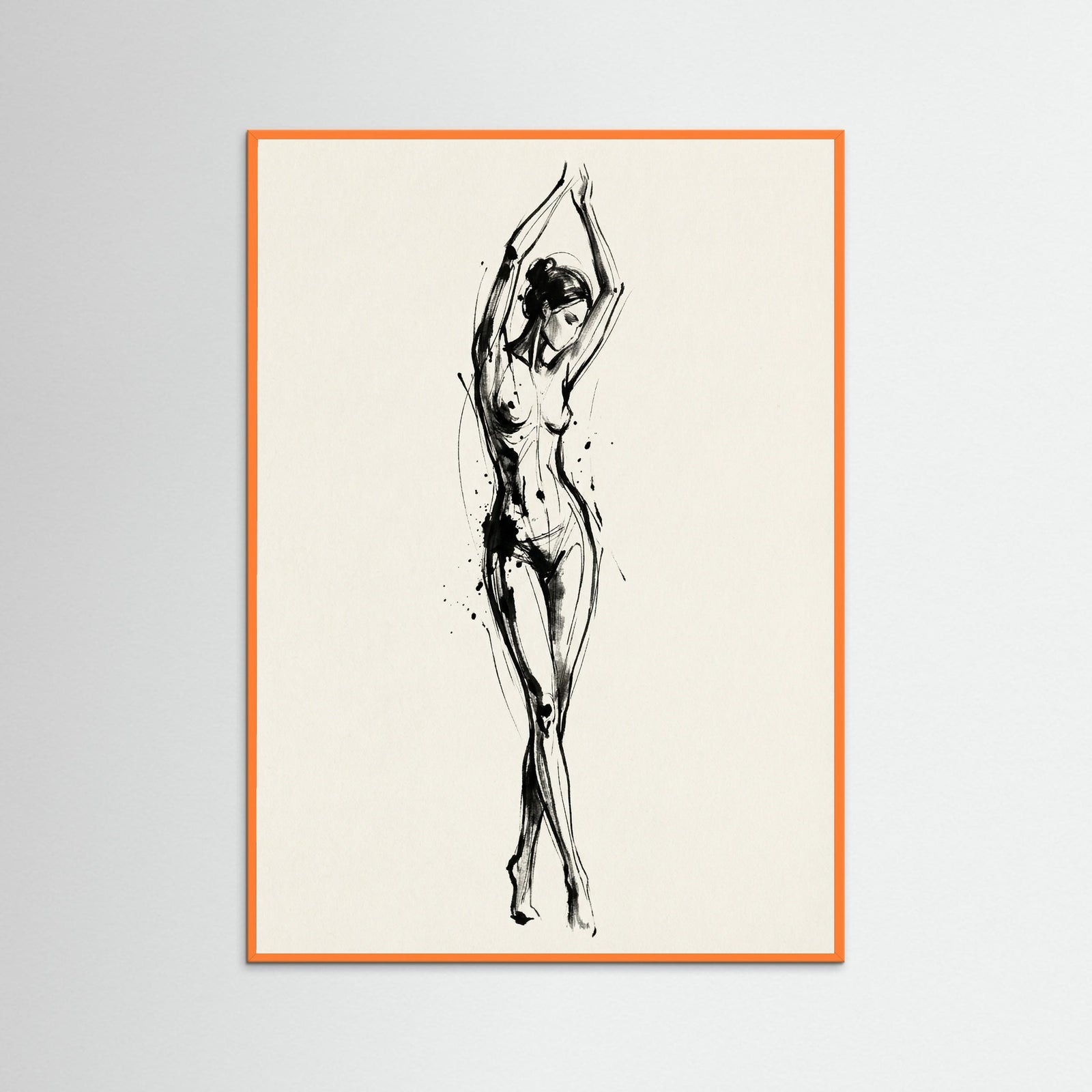 Orange Wood Abstract Gaze Black