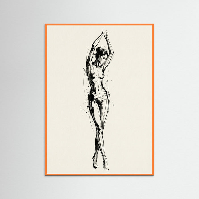 Orange Wood Abstract Gaze Black