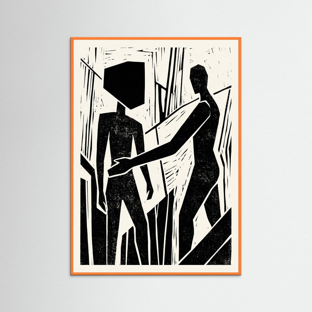 Orange Wood Abstract Gaze