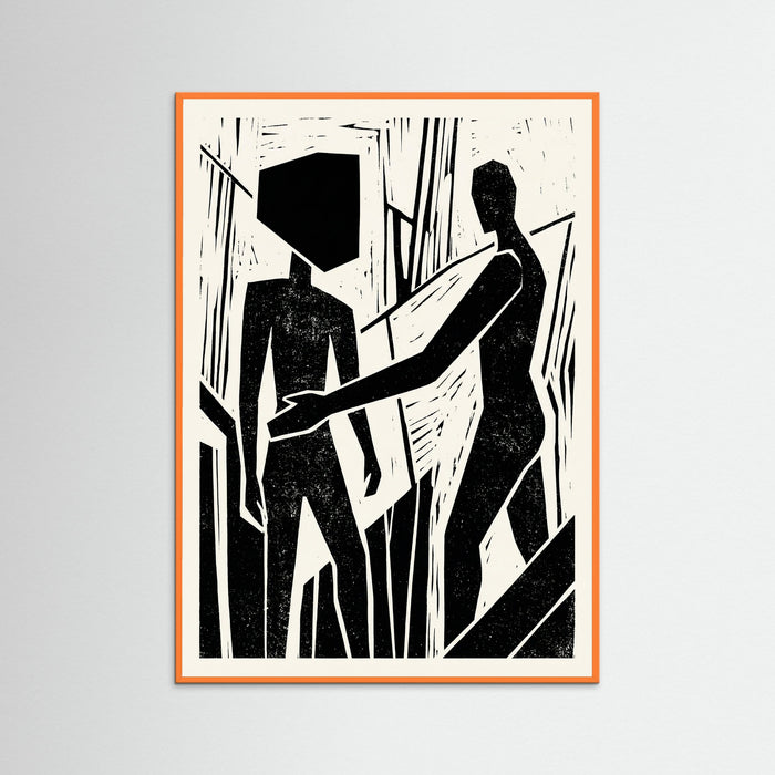 Orange Wood Abstract Gaze