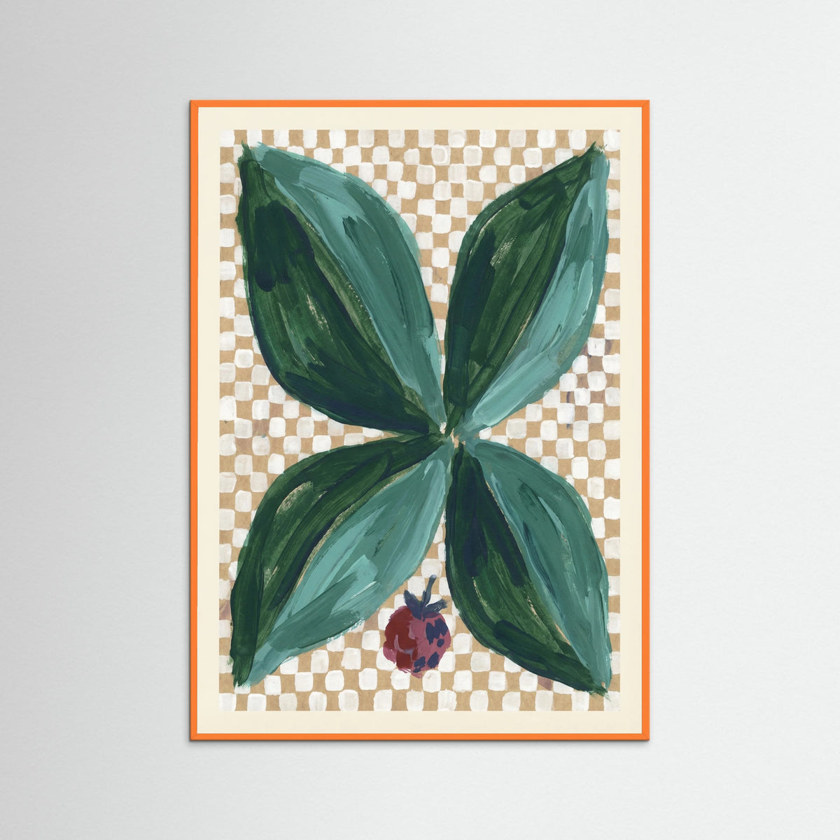 Orange Wood Abstract Indigo Bloom