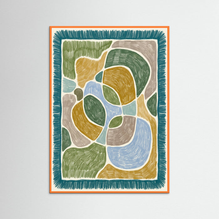 Orange Wood Abstract Patchwork
