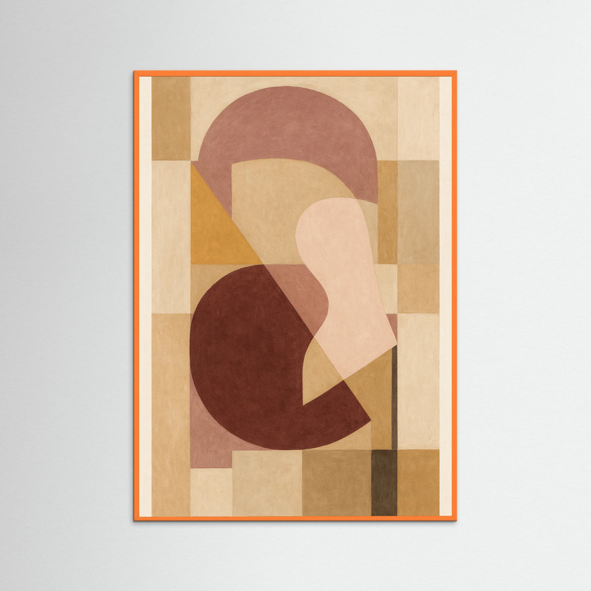 Orange Wood Abstract Red Forms