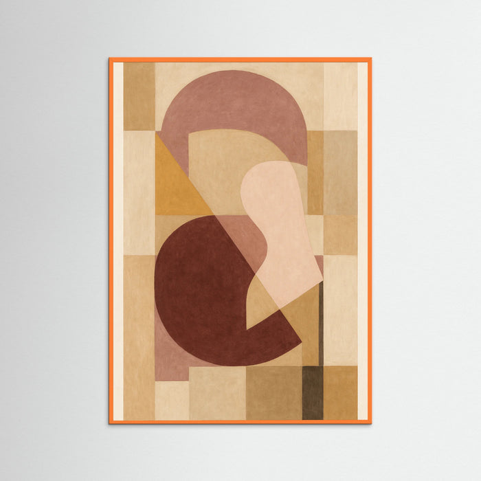 Orange Wood Abstract Red Forms