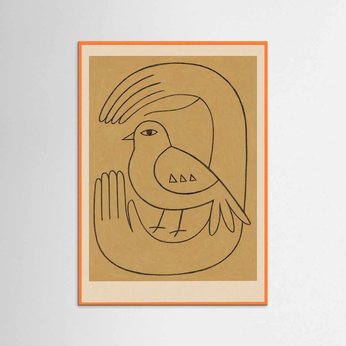 Orange Wood Abstract Silhouette