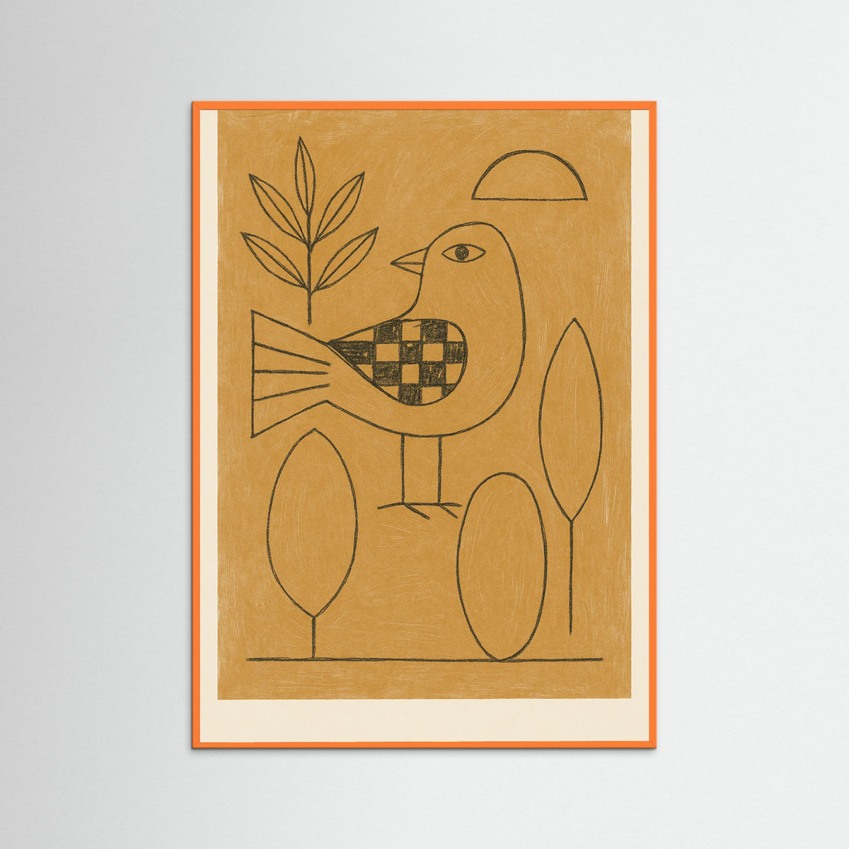 Orange Wood Abstract Sitting Figure