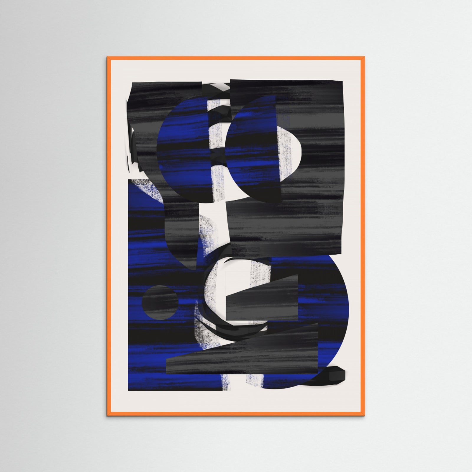 Orange Wood Abstract Stripe Minimal Collage 28 Poster