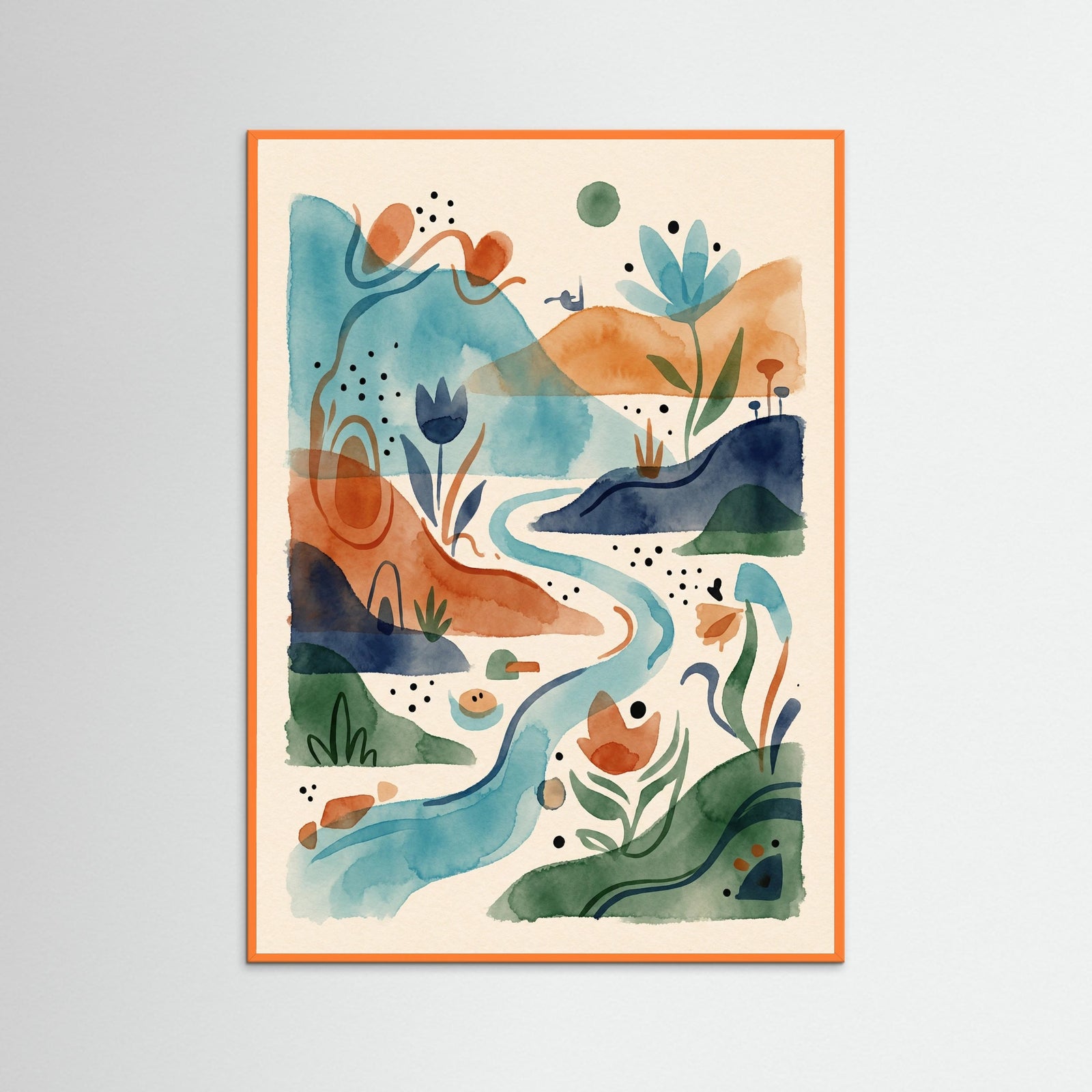 Orange Wood Abstract Vessel