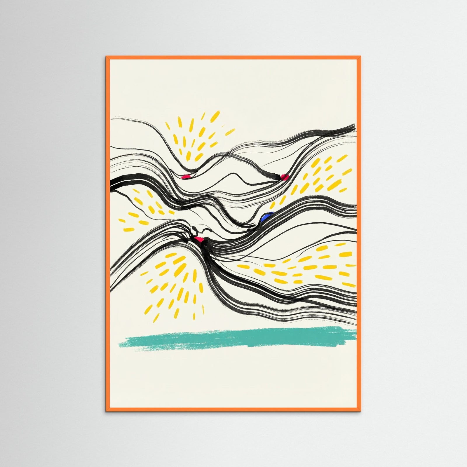 Orange Wood Abstract Wavy Rhythm