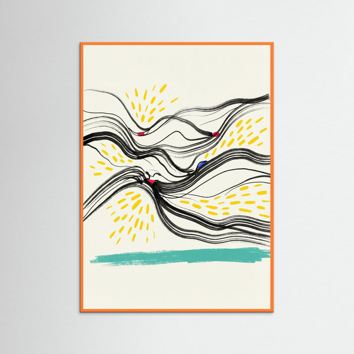 Orange Wood Abstract Wavy Rhythm