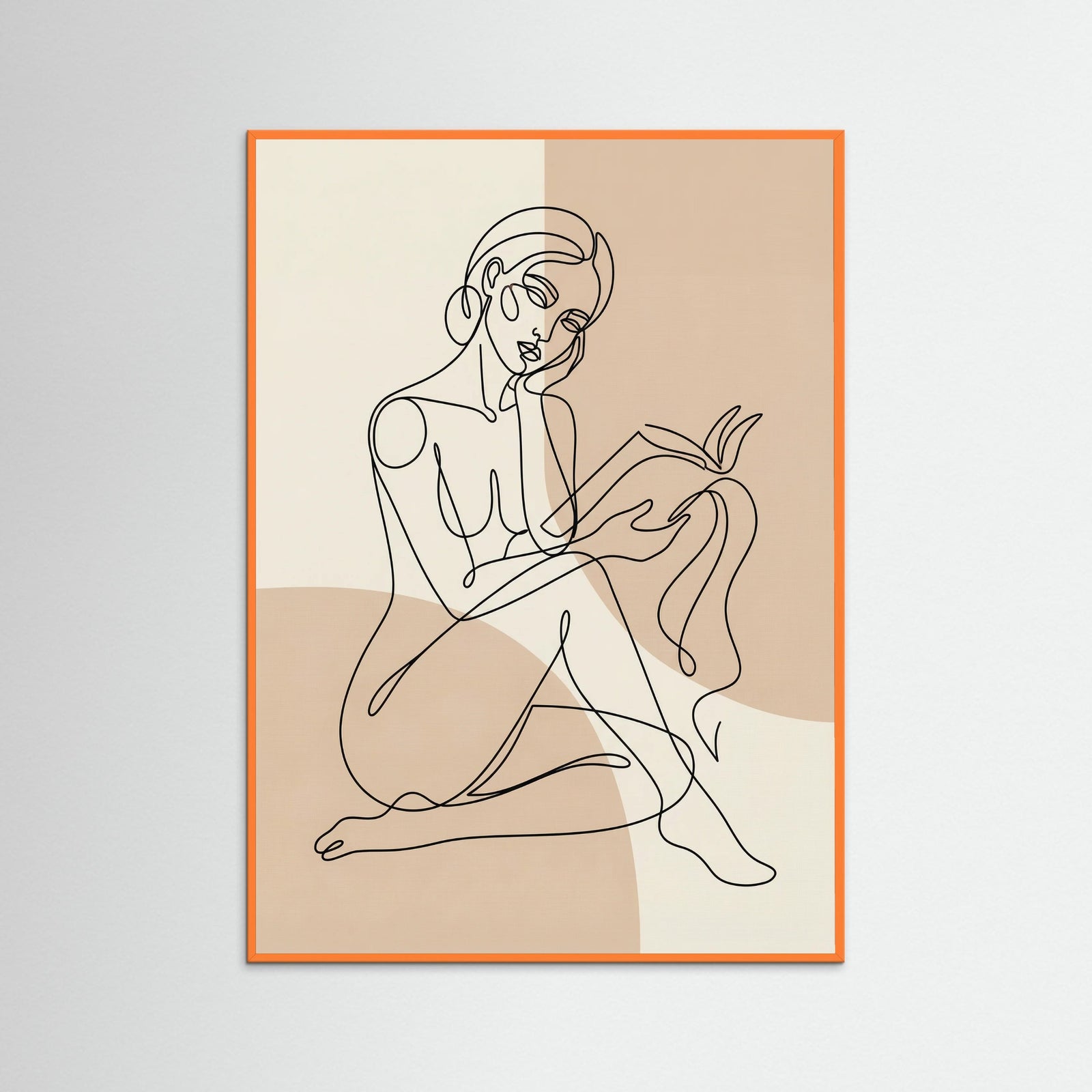 Orange Wood Abstract Woman Profile