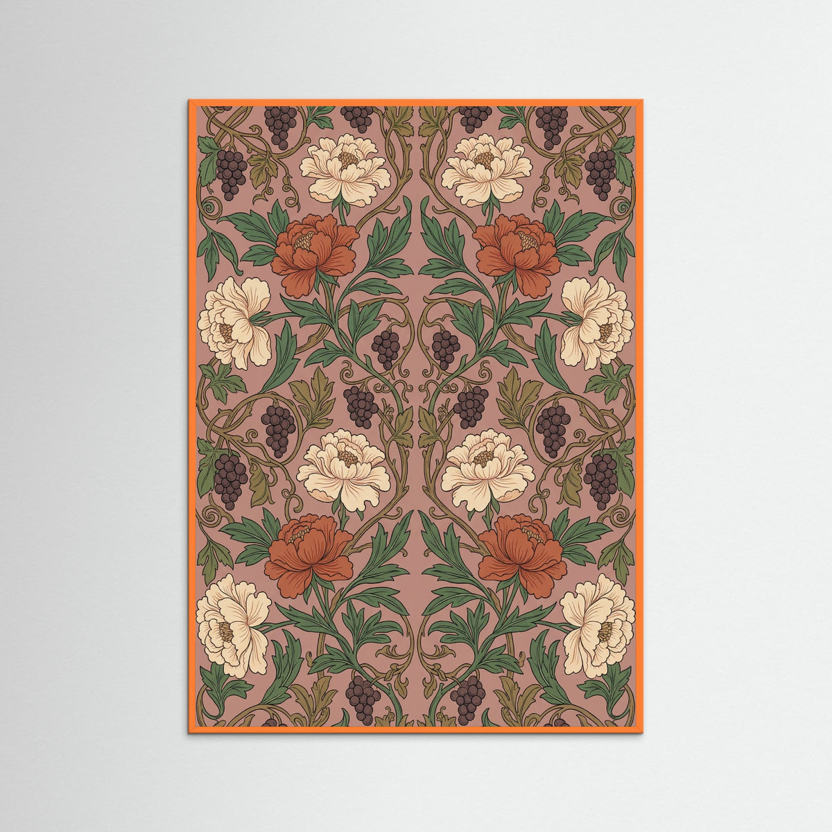 Orange Wood Acanthus Arabesque