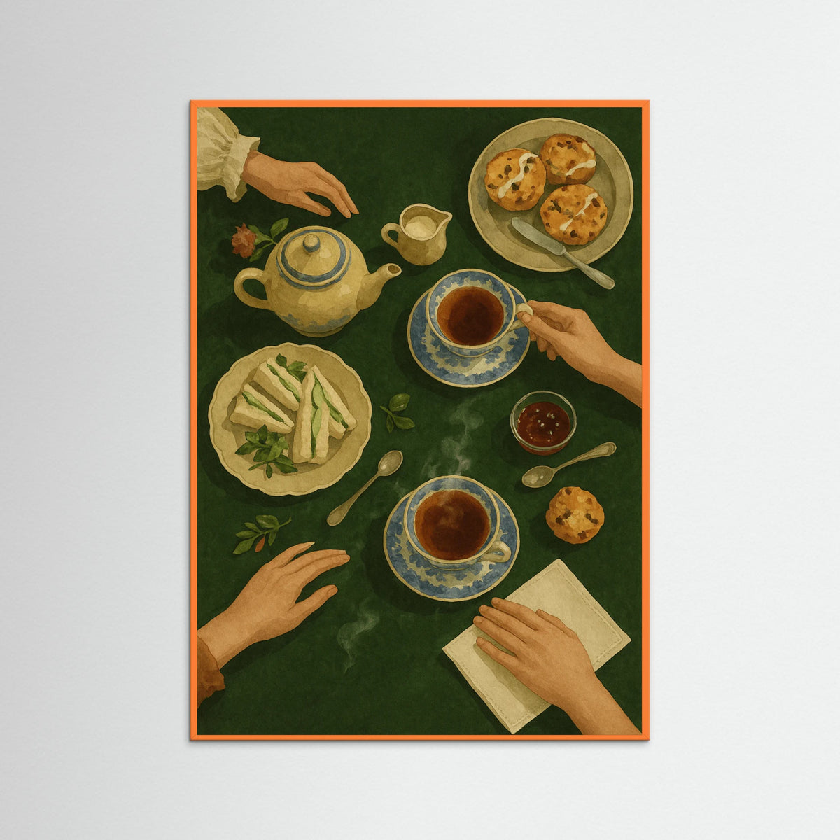 Orange Wood Afternoon Tea Setting