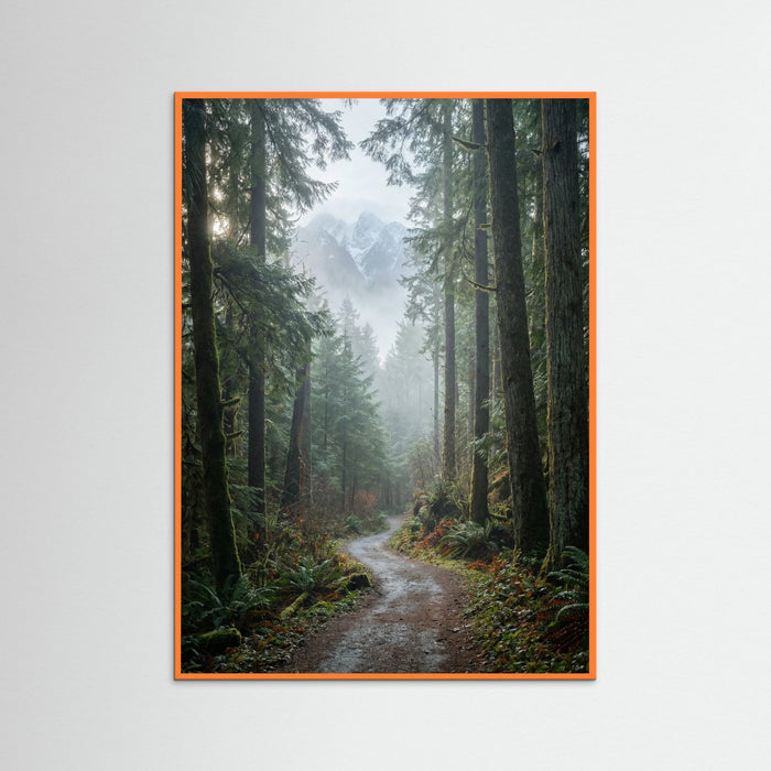 Orange Wood Alpine Lake Serenity