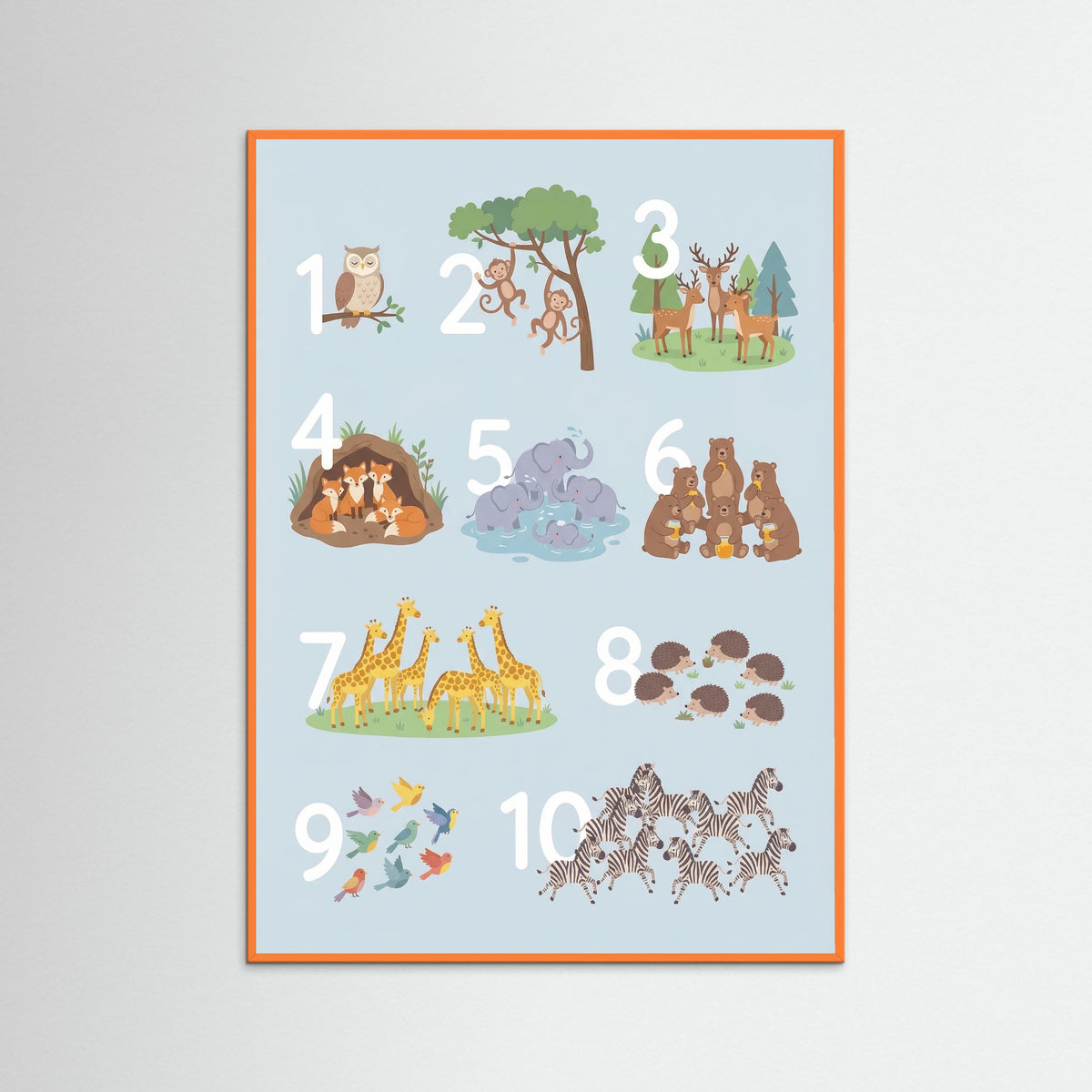 Orange Wood Animal Alphabet Chart