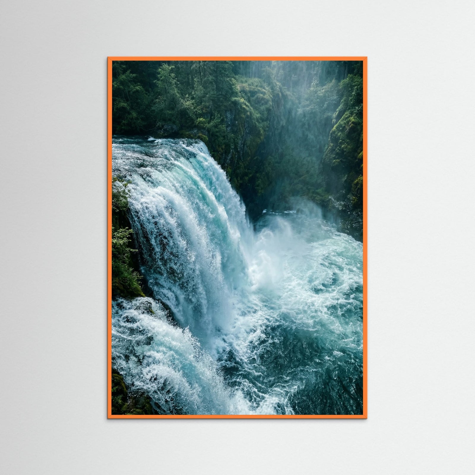 Orange Wood Aqua Bloom Blue