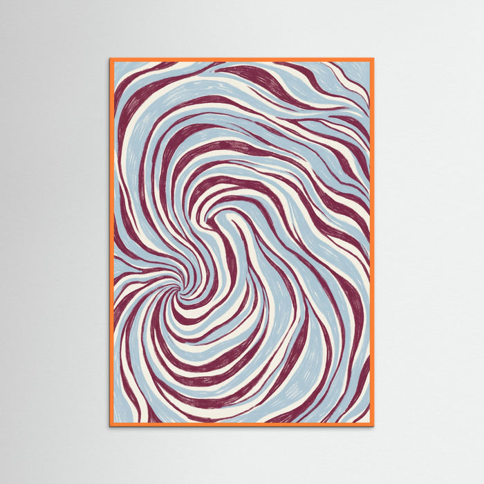 Orange Wood Aqua Swirls