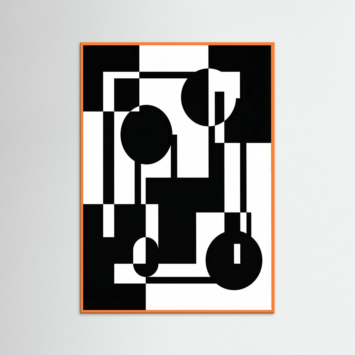 Orange Wood Art Print Beige