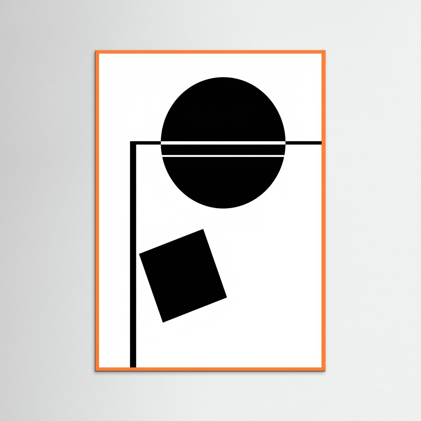 Orange Wood Art Print Beige