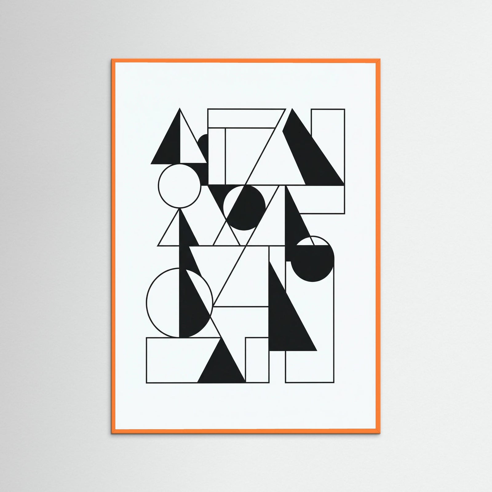 Orange Wood Art Print Beige