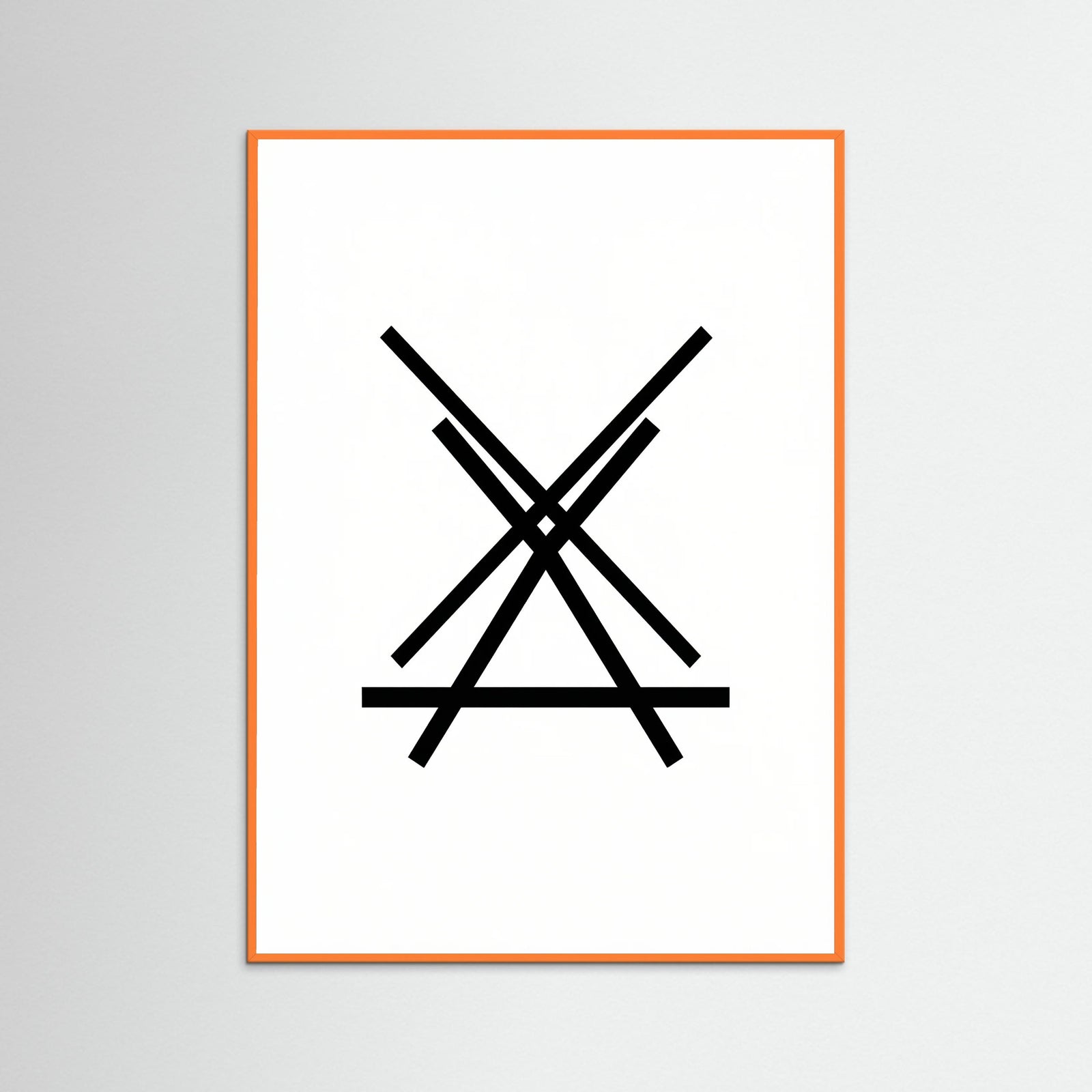 Orange Wood Art Print Beige