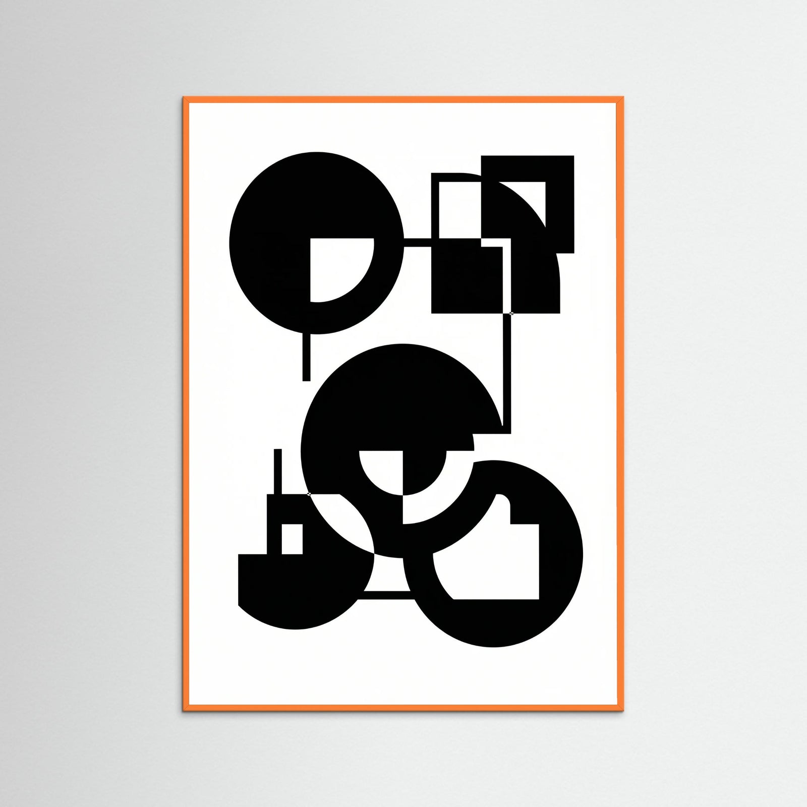 Orange Wood Art Print Beige