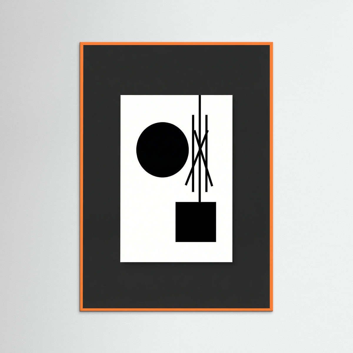 Orange Wood Art Print Beige