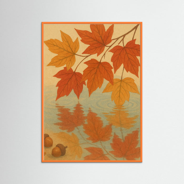 Orange Wood Autumn Reflection