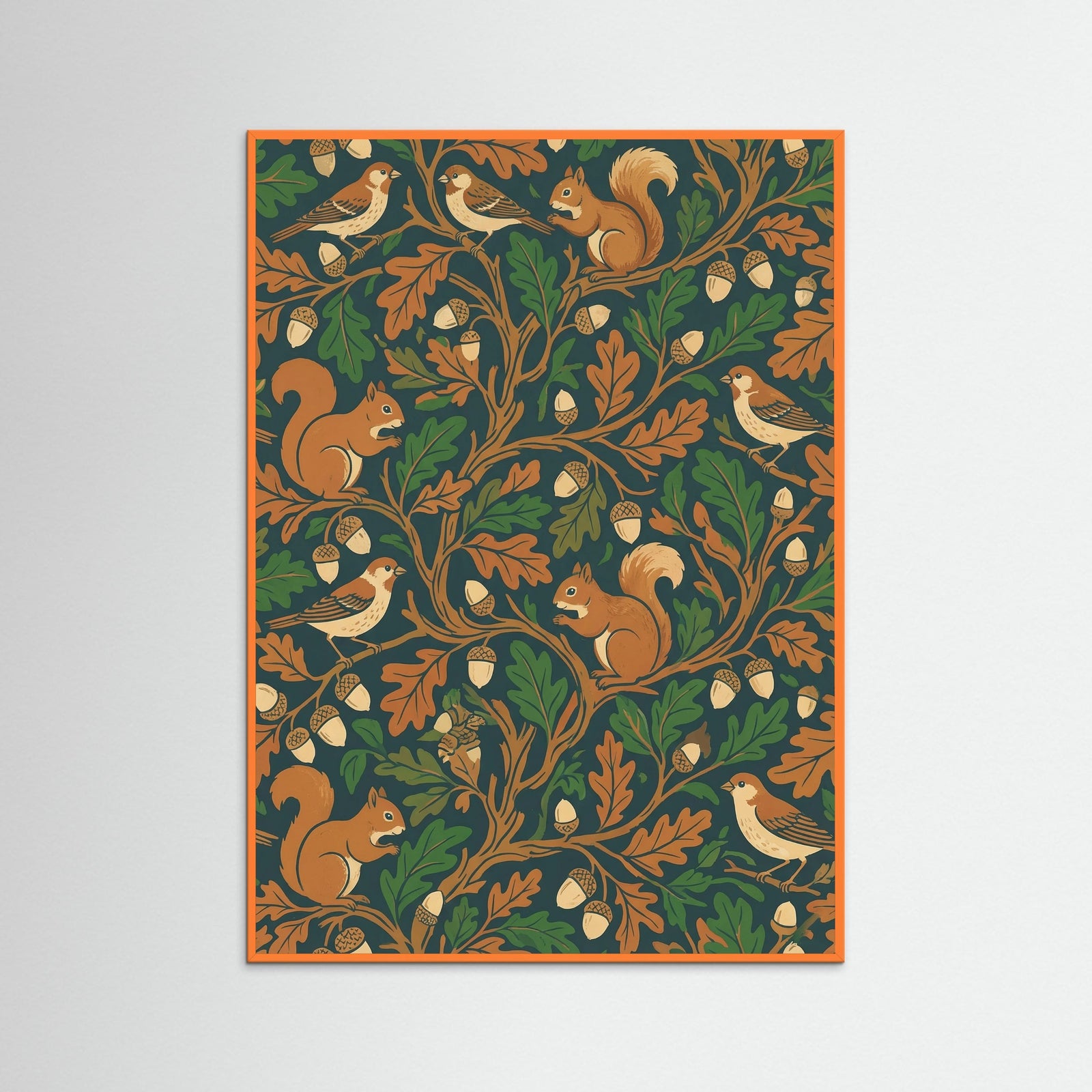 Orange Wood Avian Berry Tapestry