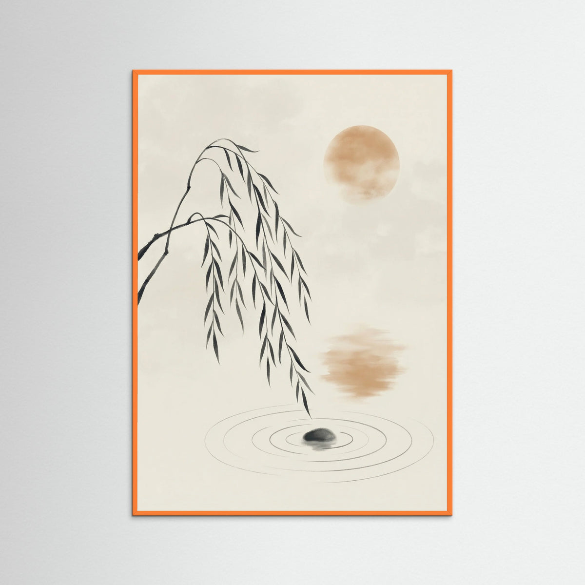 Orange Wood Bamboo Moon Serenity