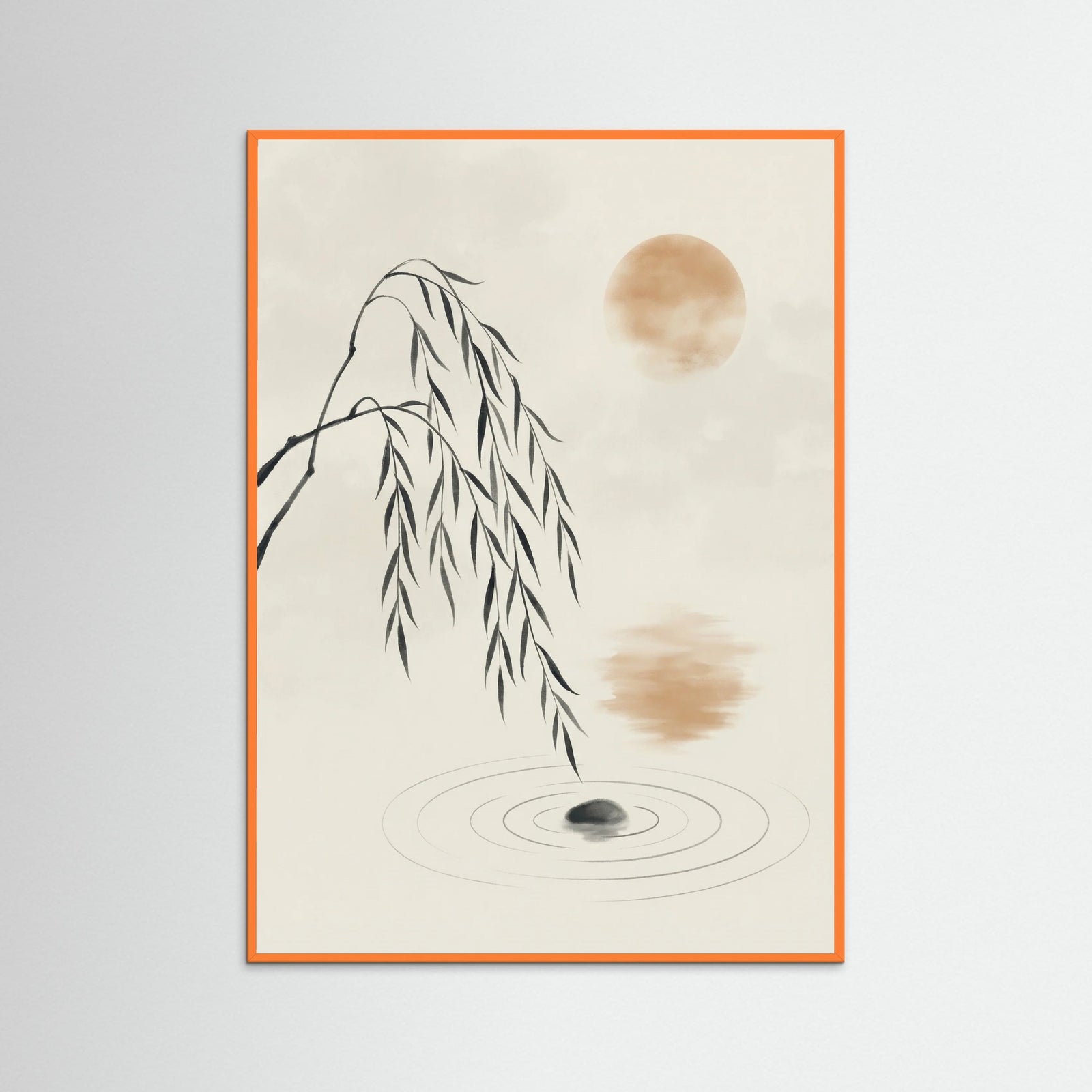 Orange Wood Bamboo Moon Serenity