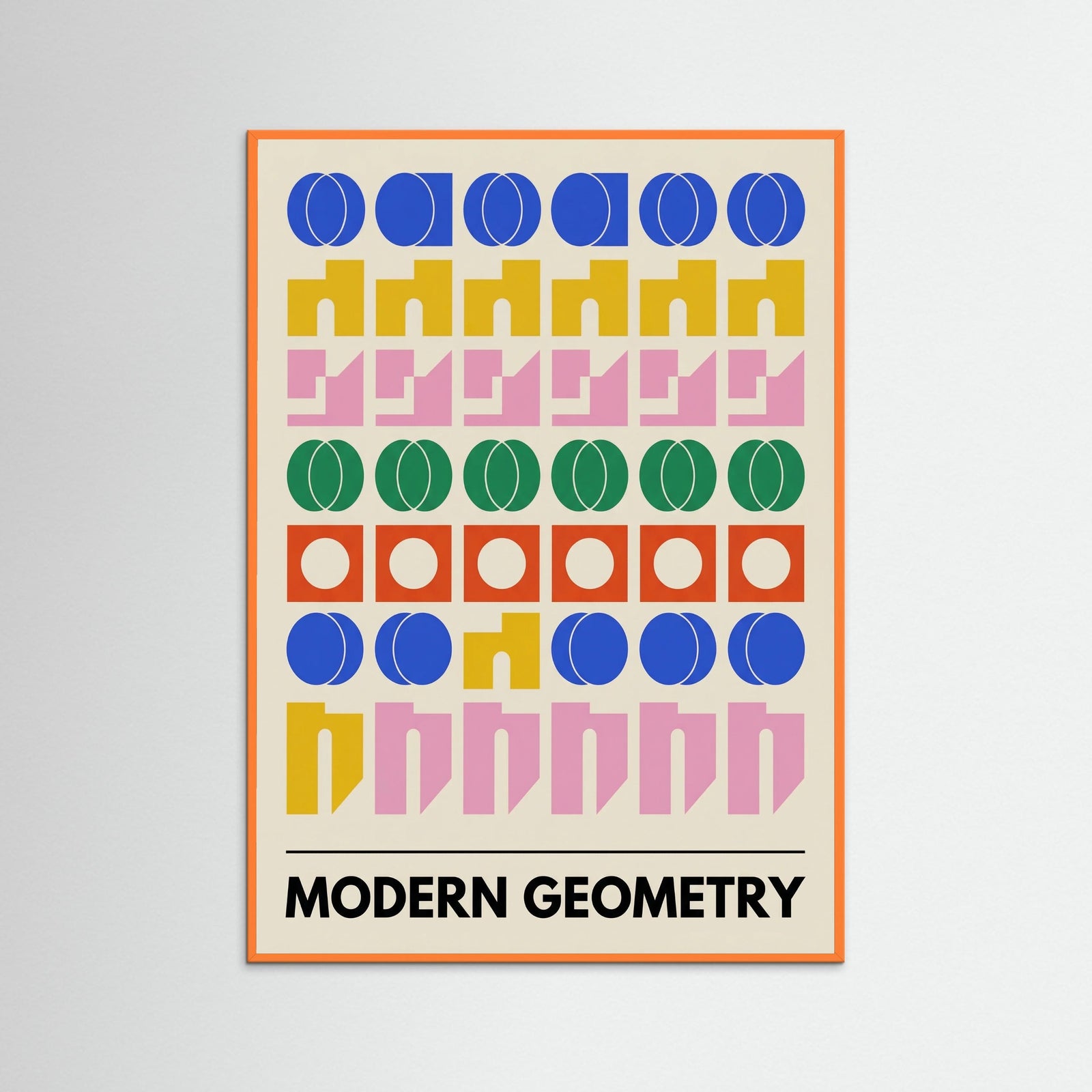 Orange Wood Bauhaus Blooms Grid