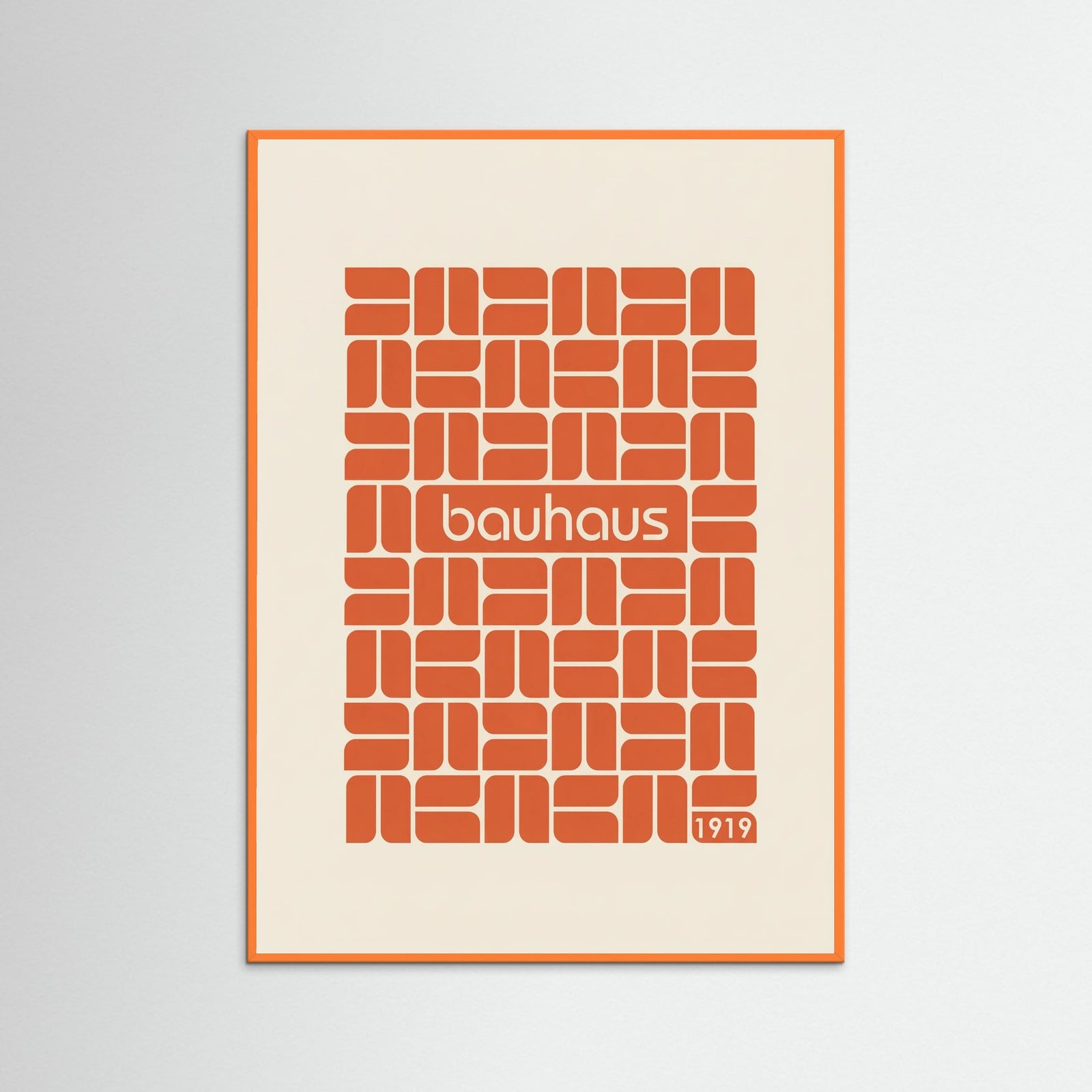Orange Wood Bauhaus Grid Design