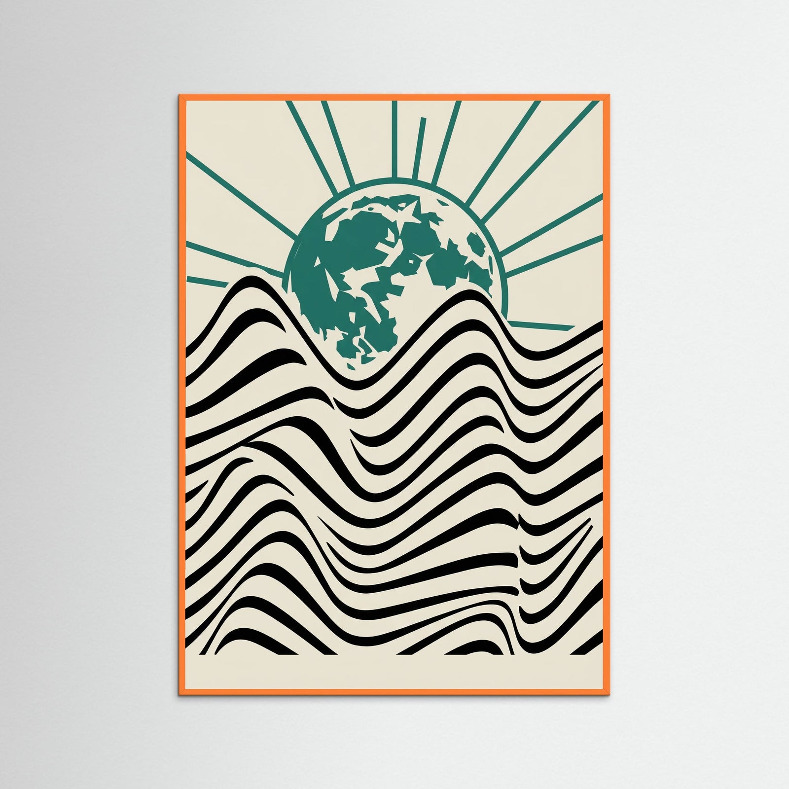 Orange Wood Bauhaus Sun Waves