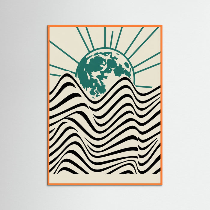 Orange Wood Bauhaus Sun Waves