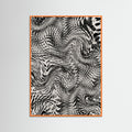 Orange Wood Black And White Net Pattern Poster