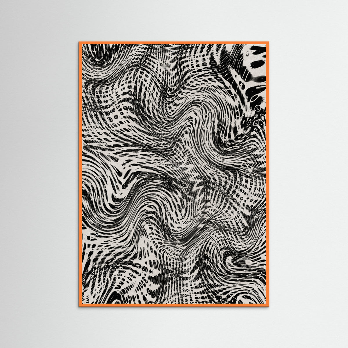 Orange Wood Black And White Net Pattern Poster