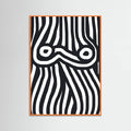 Plakat Black and White Striped Nude – plakat i druk artystyczny