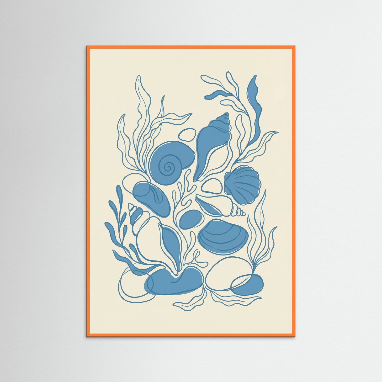 Orange Wood Blue Bloom Study