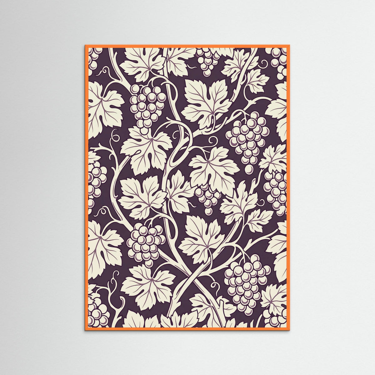 Orange Wood Blue Botanical Swirl