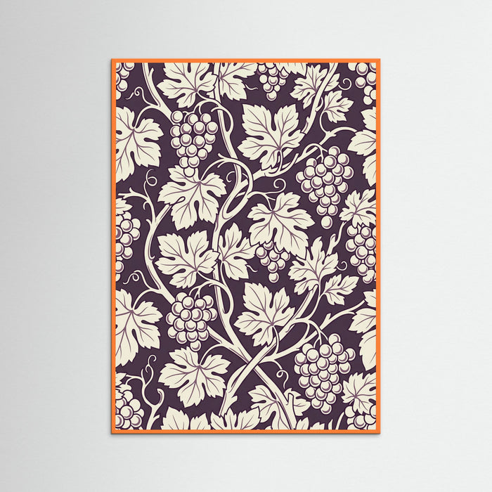 Orange Wood Blue Botanical Swirl