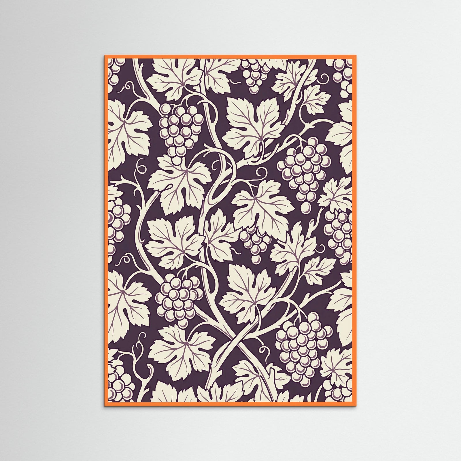 Orange Wood Blue Botanical Swirl